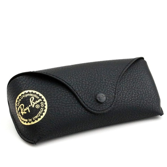Ray Ban by Luxottica Textured Black Leather Travel Eye Glasses Sunglasses Case - Picture 1 of 11